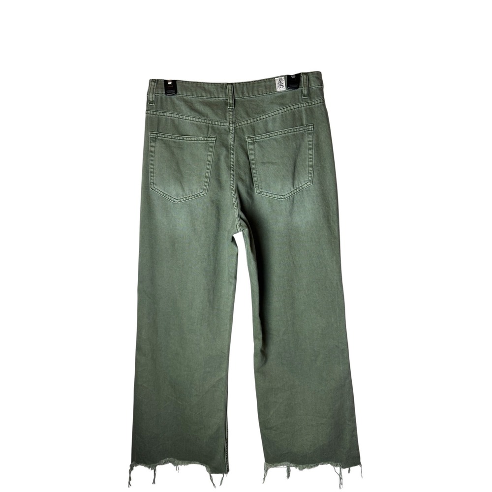Altard State Jeans Women 29 Olive Green Distressed Wide Leg Crop Pants NWT - Picture 3 of 13